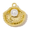 Zinc Alloy & ABS Plastic Imitation Pearl Charms AL-OY001-21G-1