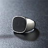 Square 304 Stainless Steel Enamel Finger Rings for Men FS-WG78CFC-02-1