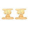 Flower with C-Shaped 304 Stainless Steel Stud Earrings for Women EJEW-A131-01B-G-4