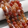 Faceted Natural Banded Agate Beads Strands G-F447-12mm-O04-2