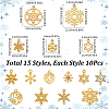 150Pcs 15 Styles Alloy Pendants FIND-SC0012-03-2