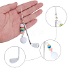 2Pcs 2 Styles Golf Plastic & Alloy Pendant Decorations HJEW-BM0001-40-7
