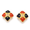 4-Petal Alloy Enamel Bead Caps X1-ENAM-TAC0023-08-3