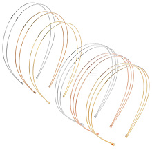 SUPERFINDINGS 6Pcs 6 Style Alloy Double Hair Band Findings AJEW-FH0002-83