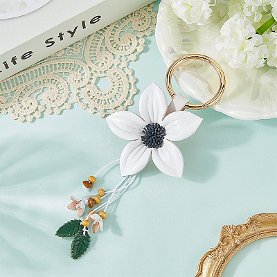 Leather and Alloy Keychain HJEW-WH20022-04A-01-1