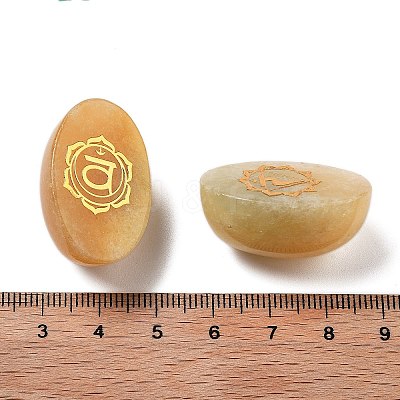 Natural Yellow Jade Oval Display Decorations G-F774-01B-1