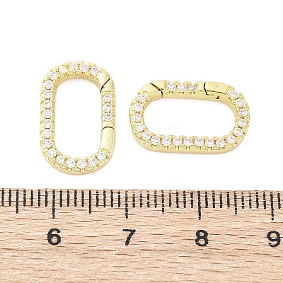 Brass Micro Pave Cubic Zirconia Spring Gate Rings KK-D325-01G-1