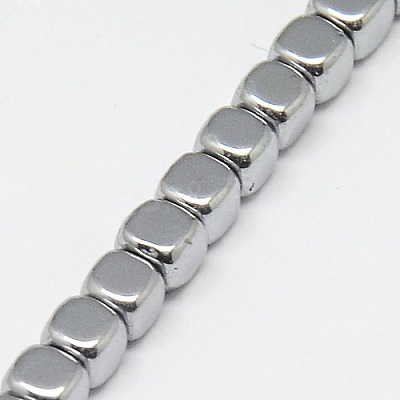 Electroplate Non-magnetic Synthetic Hematite Beads Strands G-J172-4x4mm-02-1