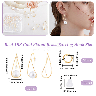 12Pcs Brass Earring Hook DIY-CN0002-62-1