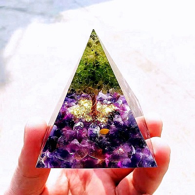 Orgonite Pyramid Resin Energy Generators DJEW-PW0012-018C-1