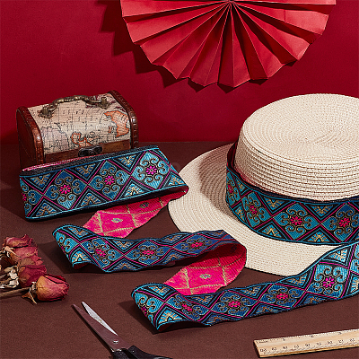 7M Polyester Jacquard Rhombus Ribbon OCOR-WH0100-06B-1