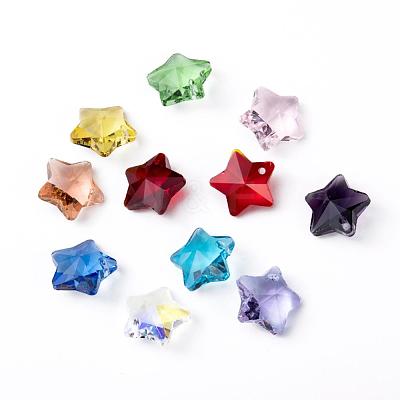 Transparent Glass Pendants X-GLAA-P037-04-M-1