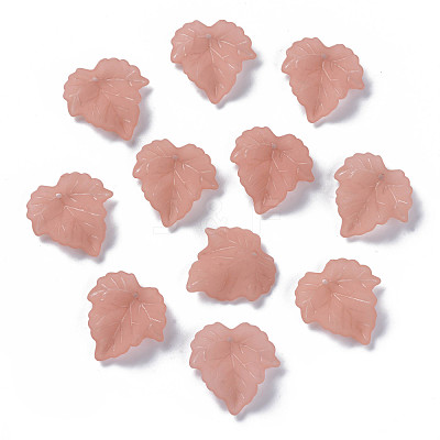 Transparent Frosted Acrylic Leaf Pendants X-PAF002Y-6-1