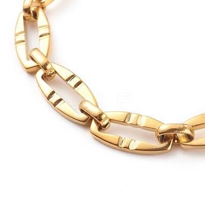 304 Stainless Steel Oval Link Chain Bracelets X-BJEW-JB06101-01-1