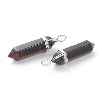 Dyed & Heated Natural Red Tiger Eye Pointed Pendants G-M378-01P-A20-1