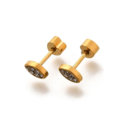 Ion Plating(IP) 304 Stainless Steel Stud Earrings EJEW-A118-13G-02-1