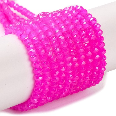 Baking Electroplate Glass Beads Strands DGLA-A039-J4mm-B24-1