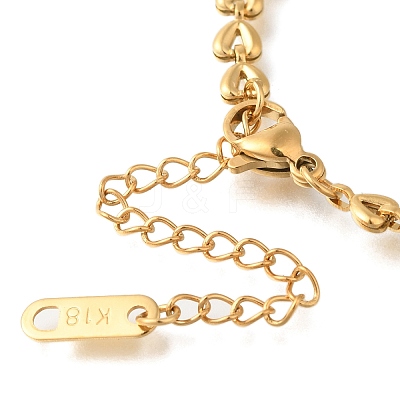 Ion Plating(IP) 304 Stainless Steel Heart Link Bracelets for Women X-BJEW-H613-03G-1