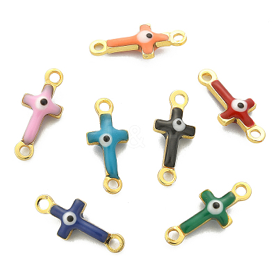 50Pcs Brass Enamel Connector Charms KK-CJ0001-82-1