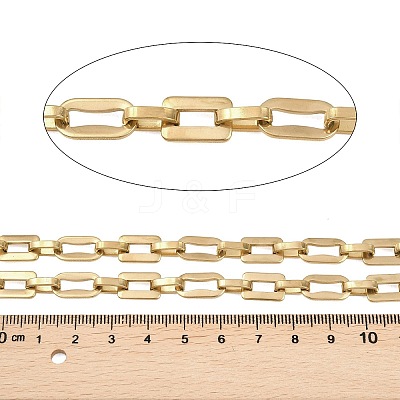 201 Stainless Steel Rectangle Link Chains CHS-F024-03A-G-1