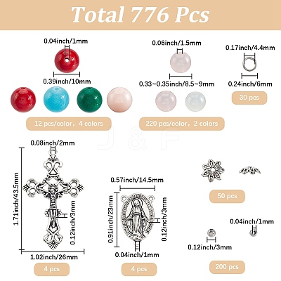 DIY Rosary Bead Necklaces Making Kits DIY-SC0031-47-1