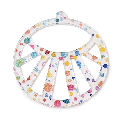 Printed Transparent Acrylic Pendants FIND-K017-13-1