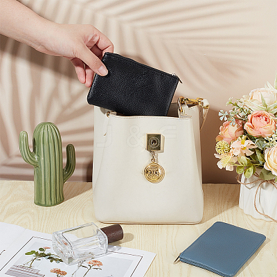 2Pcs 2 Colors Litchi Print PU Leather Zip Pouches ABAG-CP0001-08A-1