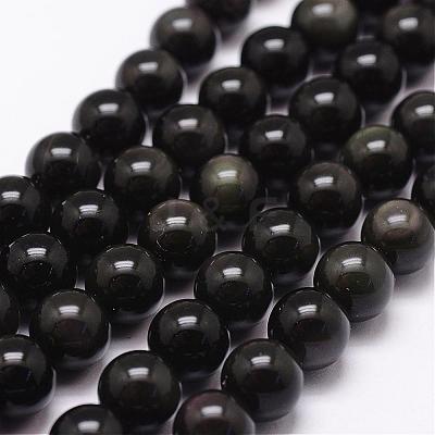 Natural Rainbow Obsidian Beads Strands G-D838-12mm-04-1