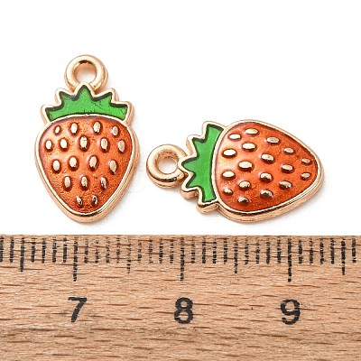 Light Gold Plated Alloy Enamel Pendants ENAM-R136-20B-1-1