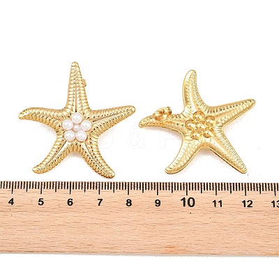 Ocean 304 Stainless Steel Stud Earrings EJEW-E614-01A-G-1