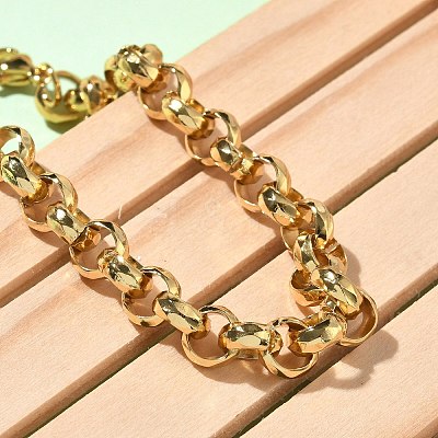 304 Stainless Steel Rolo Chain Bracelets for Women BJEW-A160-05G-1