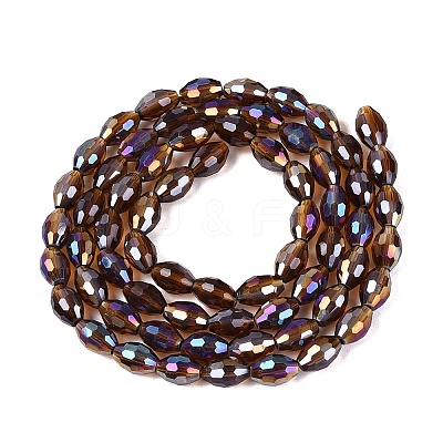 Electroplate Transparent Glass Beads Strands GL-N002-01A-A15-1