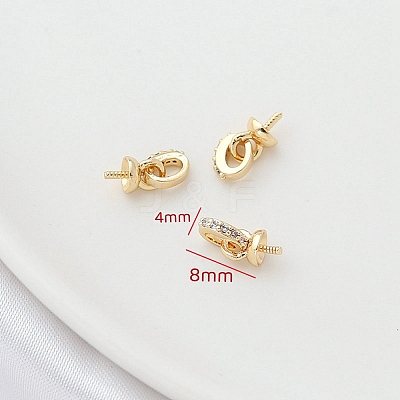 Brass with Cubic Zirconia Peg Bails PW-WG34797-01-1