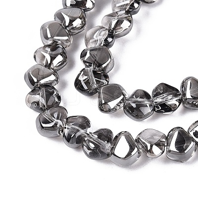 Electroplate Transparent Glass Beads Strands EGLA-Q133-01A-03-1