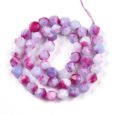 Dyed Natural White Jade Beads Strands G-T139-8mm-45S-1
