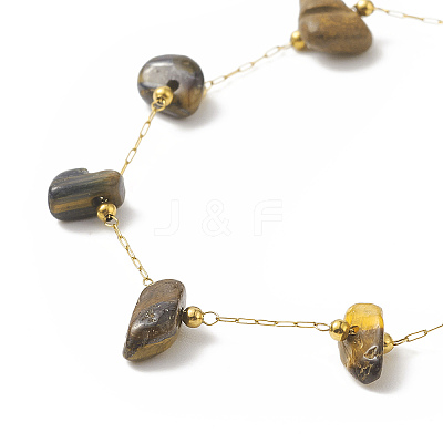 Natural Mixed Gemstone Chips Beaded Bracelet BJEW-JB09941-1
