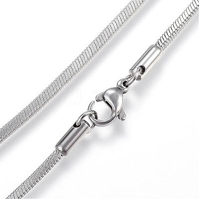 Non-Tarnish 304 Stainless Steel Snake Chain Necklaces NJEW-G271-04P-1