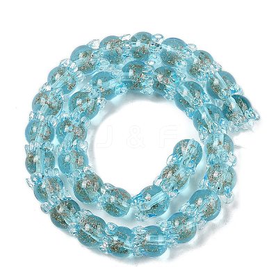 Gold Sand Lampwork Beads Strands LAMP-P069-02A-10-1
