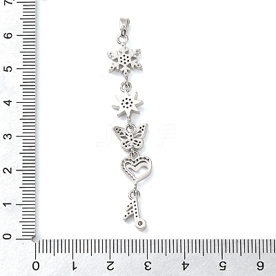 Brass Micro Pave Clear Cubic Zirconia Pendants LS-KK-D101-01C-P-1