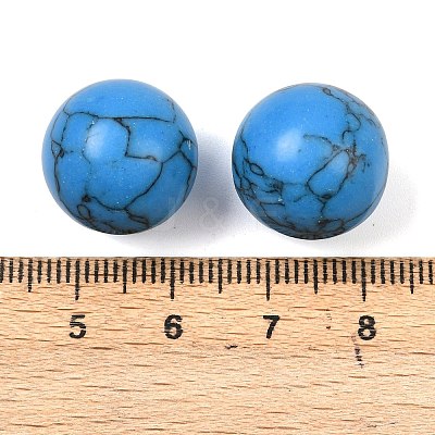 Synthetic Turquoise  Round Ball Beads G-I174-16mm-03-01-1