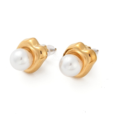 304 Stainless Steel Stud Earrings EJEW-G423-31C-G-1