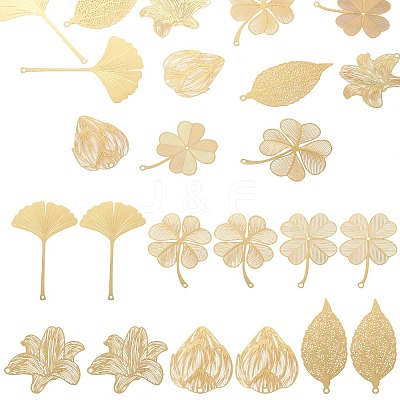 12Pcs 6 Styles Brass Big Pendants KKC-TA0001-09-1
