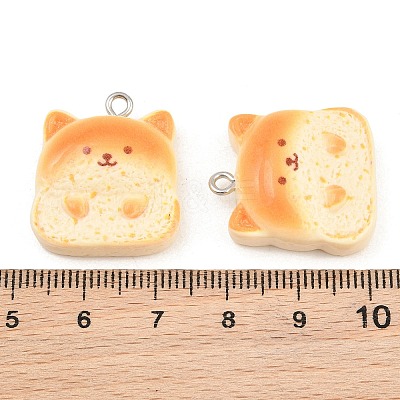 Opaque Resin Imitation Bread Pendants RE-CBA1F11-03P-1