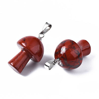 Natural Red Jasper Pendants G-N0325-10E-1