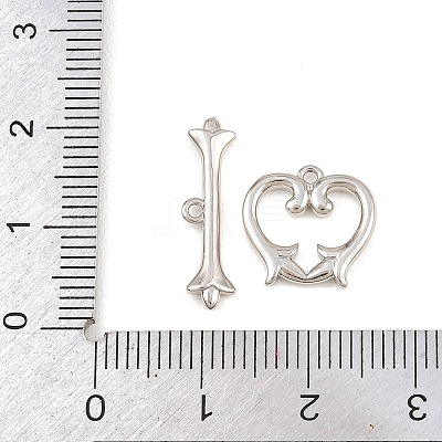 Heart Brass Toggle Clasps KK-G548-43P-04-1