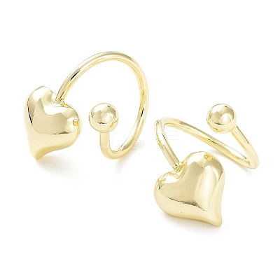 Brass Open Cuff Rings for Women RJEW-D016-07G-1
