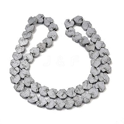 Electroplated Natural Lava Rock Beads Strands G-K388-04B-07-1