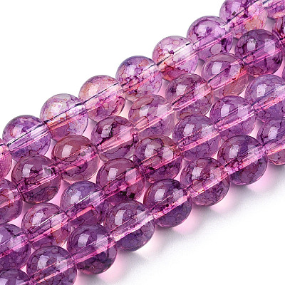 Baking Paint Glass Beads Strands DGLA-Q023-8mm-DB41-01-1