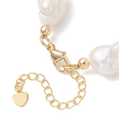 Natural Baroque Pearl Keshi Pearl Beaded Bracelets BJEW-JB13336-1