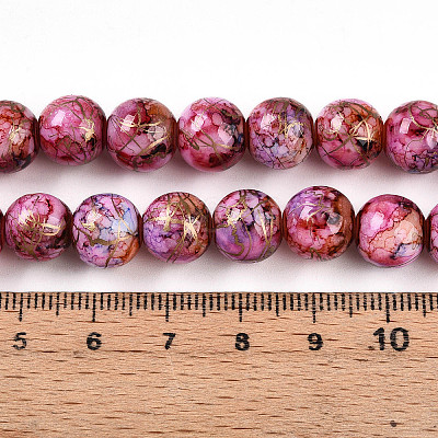 Baking Paint Glass Beads Strands DGLA-N003-10mm-B03-1